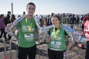 Macmillan runners at the finish line
