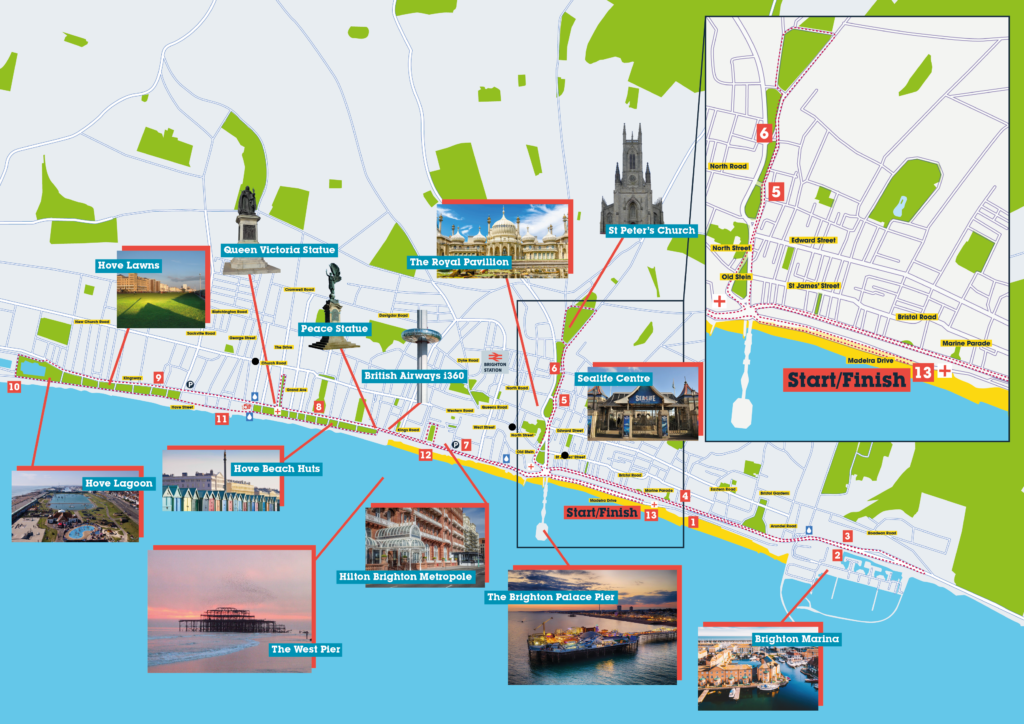 Course map 2024 Brighton Half Marathon